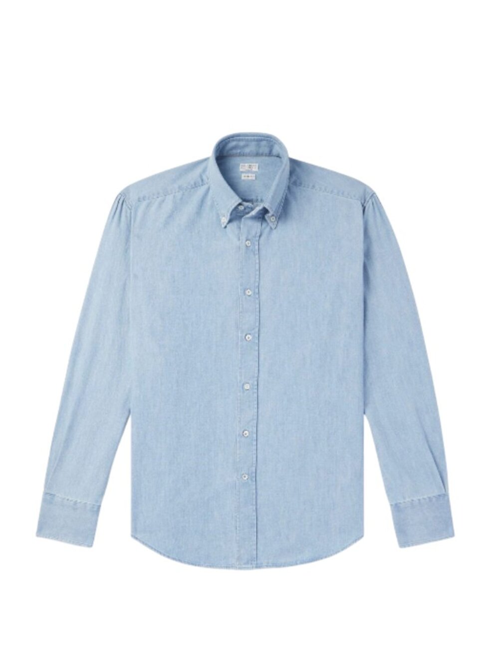 Brunello Cucinelli Denim Button Down Shirt Mens Large Blue Chambray Long Sleeve - Picture 2 of 10